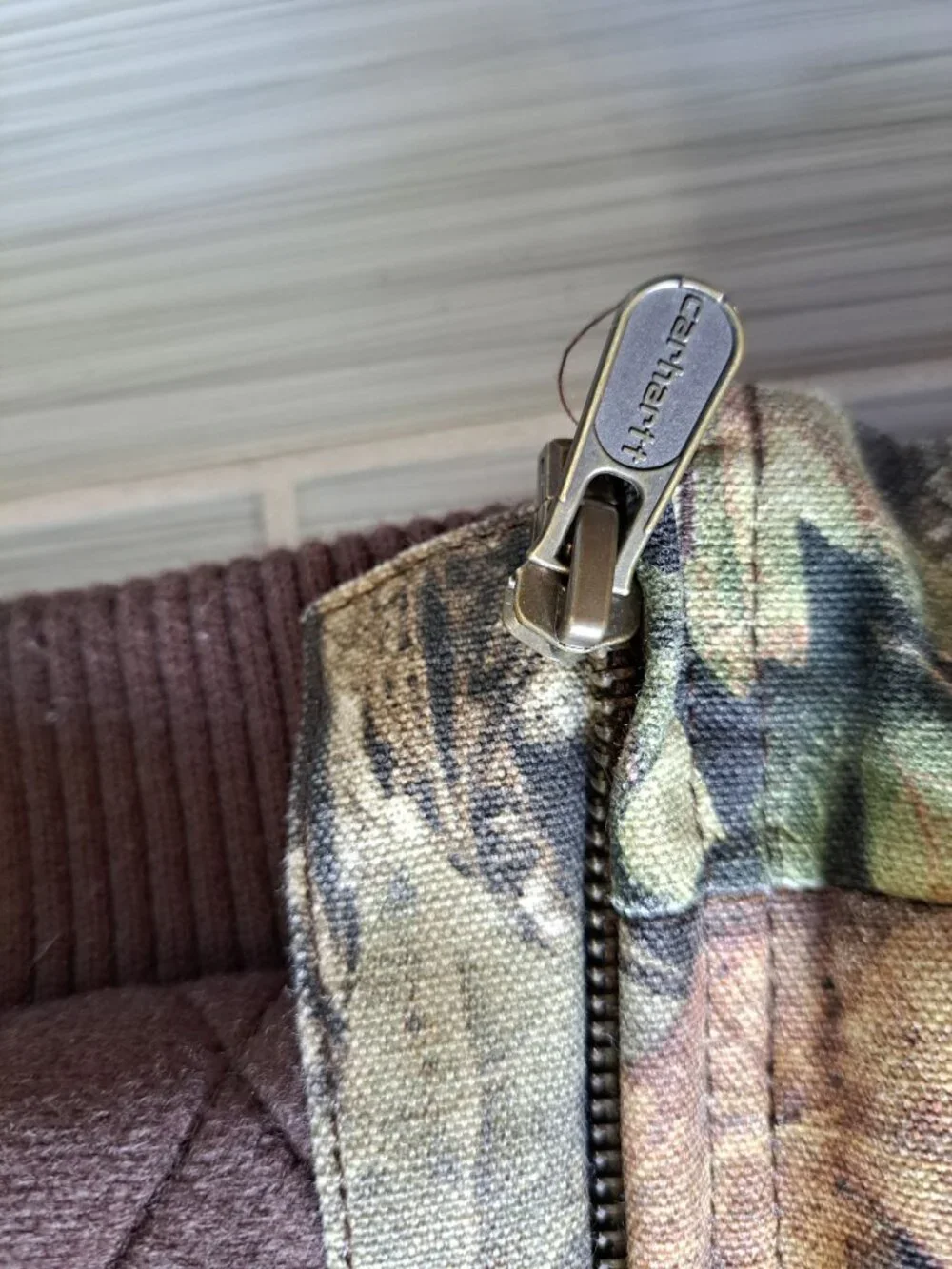Carhartt Baby Realtree Boys Camo Quilt Lini g Canvas  Jacket 24M Hood & Ribbed C